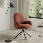 Douro - Chaise de bureau en tissu bouclette et métal - Rouille - 1
