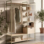 Aqaba - Dressing ouvert modulable 2 éléments en métal et bois L140xH179,5cm - Vert - 1