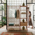 Aqaba - Dressing ouvert modulable 2 éléments en métal et bois L140xH179,5cm - Terracotta - 1