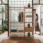 Aqaba - Dressing ouvert modulable 2 éléments en métal et bois L140xH179,5cm - Terracotta - 1