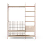 Aqaba - Dressing ouvert modulable 2 éléments en métal et bois L140xH179,5cm - Terracotta - 2