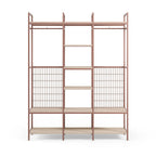 Aqaba - Dressing ouvert modulable 3 éléments en métal et bois L140xH179,5cm - Terracotta - 2