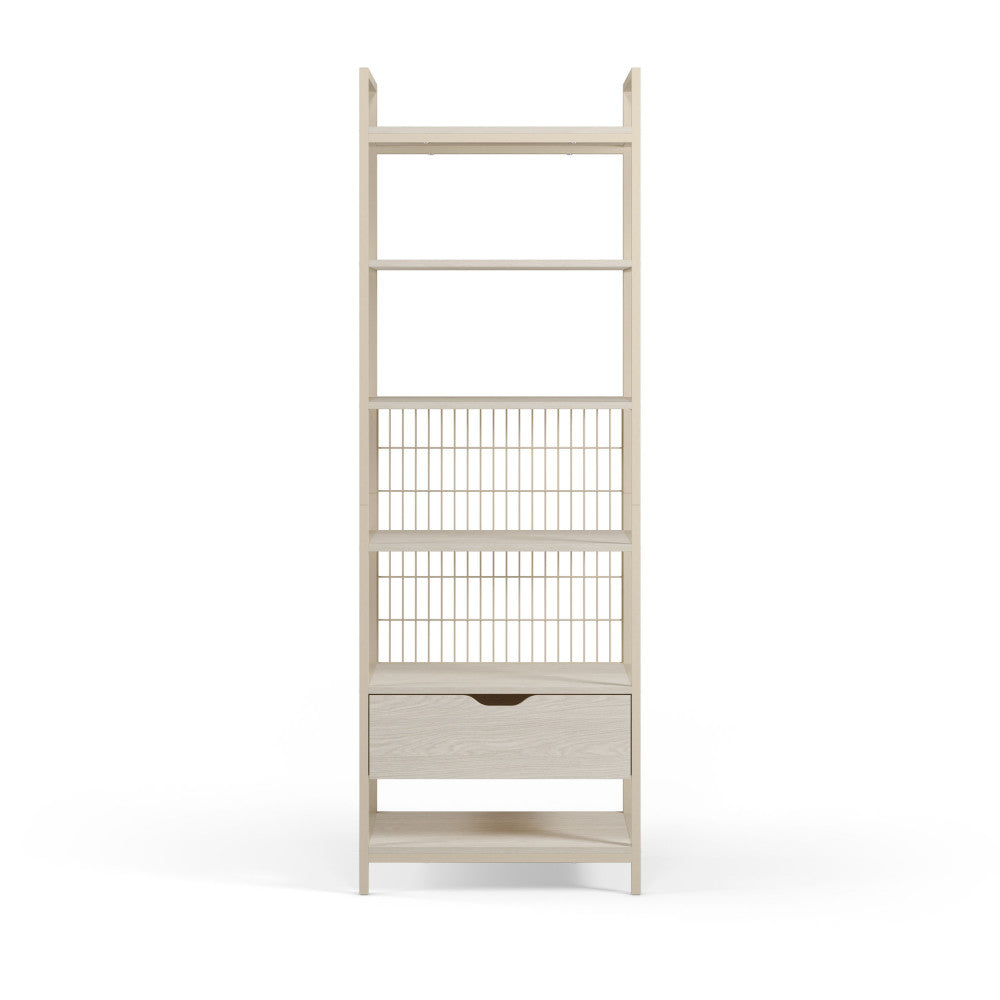 Aqaba - Dressing ouvert modulable en métal et bois L60xH179,5cm - Beige - 2
