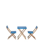 Dana - Ensemble table de jardin pliante bistrot et 2 chaises en bois - Bleu - 2