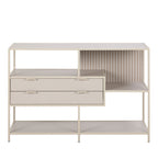 Hexa - Étagère 2 tiroirs en métal L114cm - Beige - 2