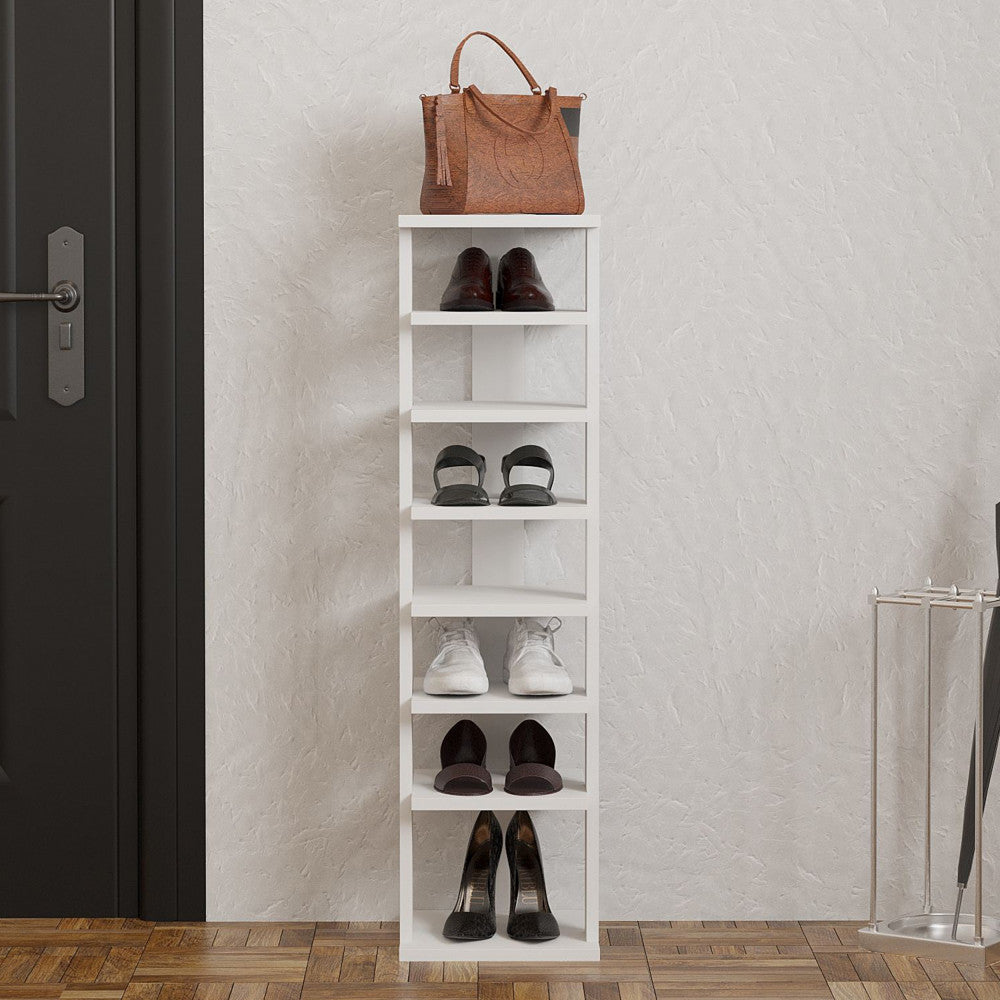 State - Étagère à chaussures en bois H110cm - Blanc - 1