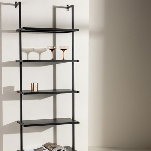 Caracas - Étagère en métal H183cm - Noir - 1
