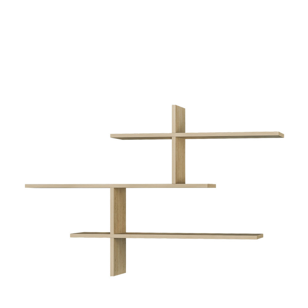 Lio - Étagère murale en bois L123cm - Bois clair - 2