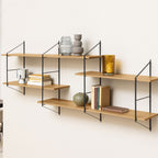 Tocro - Etagère murale en bois et métal L191cm - Bois clair - 1