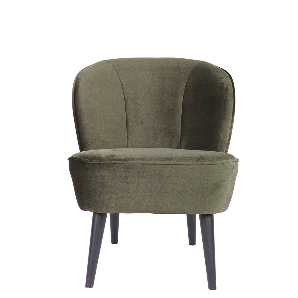 Sara - Fauteuil cocktail en velours - Vert kaki - 2