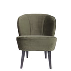 Sara - Fauteuil cocktail en velours - Vert kaki - 2