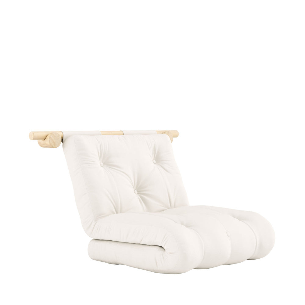 Hooked - Fauteuil convertible en tissu et bois avec accroches murales - Ecru - 2