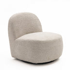 Groovy - Fauteuil pivotant en tissu chenille côtelé - Ecru - 2