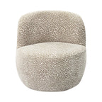 Mo - Fauteuil rond en tissu imprimé léopard - Beige - 2