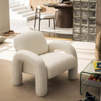 Mio - Fauteuil en tissu bouclette - Blanc - 1