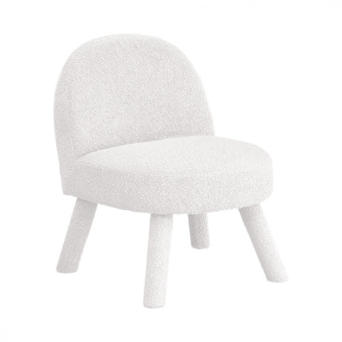 Abica - Fauteuil en tissu bouclette - Blanc - 2