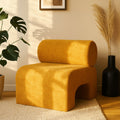 Mour - Fauteuil en tissu doux - Jaune moutarde - 1