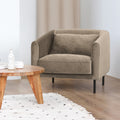 Winsen - Fauteuil en velours pieds droits en métal - Beige - 1