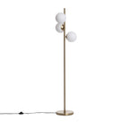 Kano - Lampadaire avec 3 points lumineux en verre H148cm - Laiton - 2