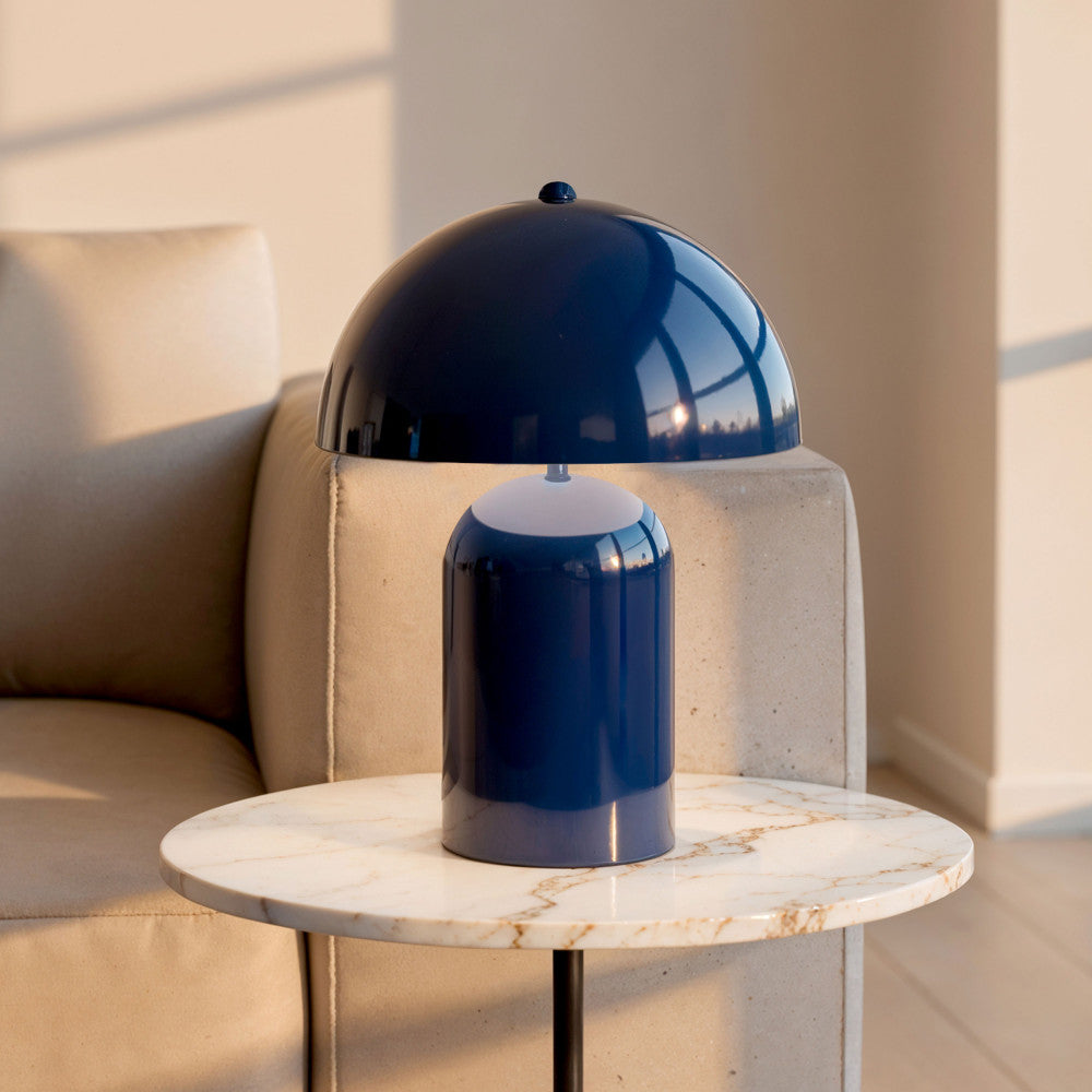 Arto - Lampe à poser champignon en métal - Indigo - 1