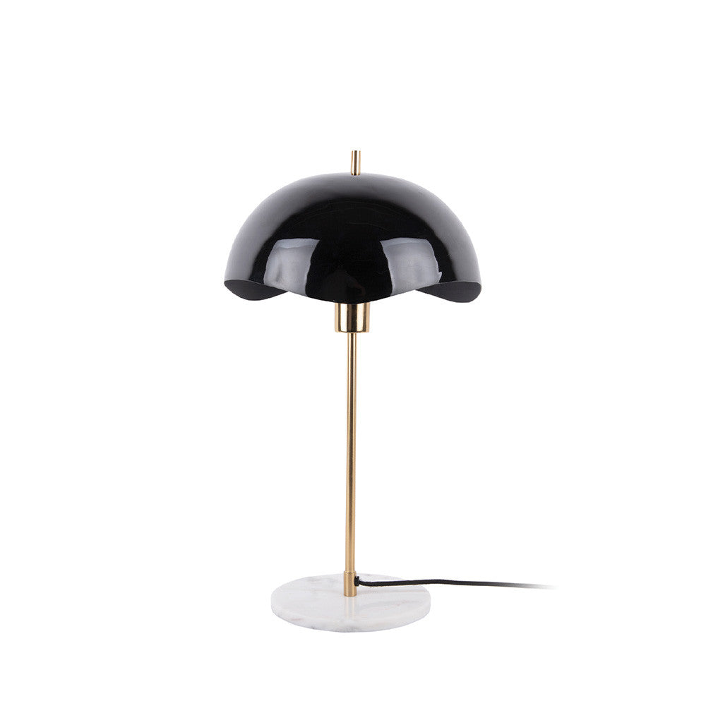 Waved Dome - Lampe à poser en métal et marbre - Noir - 2