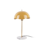 Waved Dome - Lampe à poser en métal et marbre - Jaune moutarde - 2