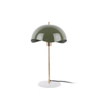 Waved Dome - Lampe à poser en métal et marbre - Vert kaki - 2