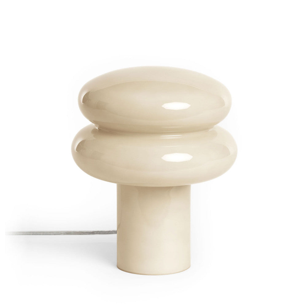 Tino - Lampe à poser ronde en verre ø20cm - Beige - 2