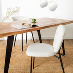 Dalby - Lot de 2 chaises en tissu bouclette et métal - Ecru - 1