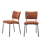 Vander - Lot de 2 chaises en tissu et métal - Rouille - 2