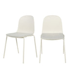 Linda - Lot de 2 chaises en tissu et métal pieds beige - Beige - 2