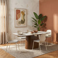 Linda - Lot de 2 chaises en tissu et métal pieds beige - Beige - 1