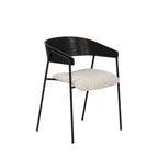 Opna - Lot de 2 fauteuils de table en tissu, bois et métal - Beige - 2
