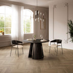 Opna - Lot de 2 fauteuils de table en tissu, bois et métal - Beige - 1