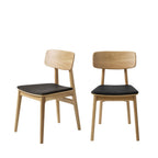 Orr - Lot de 2 chaises en bois et simili - Noir - 2