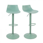 Heribo - Lot de 2 chaises de bar réglables en plastique et métal H58-79cm - Vert - 2