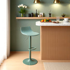 Heribo - Lot de 2 chaises de bar réglables en plastique et métal H58-79cm - Vert - 1