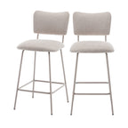 Vander - Lot de 2 chaises de bar en tissu et métal pieds beiges H65cm - Beige - 2