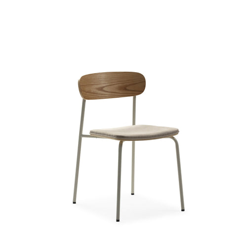 Arno - Lot de 2 chaises en tissu et métal - Beige - 2