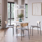 Arno - Lot de 2 chaises en tissu et métal - Gris clair - 1
