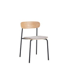 Arno - Lot de 2 chaises en tissu et métal - Gris clair - 2