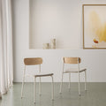 Arno - Lot de 2 chaises en tissu et métal - Beige - 1