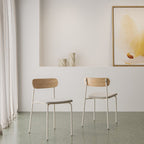 Arno - Lot de 2 chaises en tissu et métal - Beige - 1