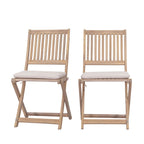 Lina - Lot de 2 chaises pliantes de jardin en bois - Bois clair - 2