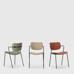 Velura - Lot de 2 chaises en simili cuir et métal - Rouille - 1