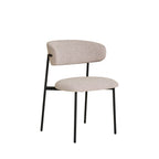 Mira - Lot de 2 chaises en tissu bouclette et métal - Beige - 1