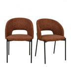 Soren - Lot de 2 chaises en tissu et métal - Rouille chiné - 2