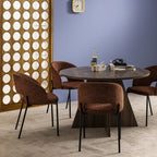 Soren - Lot de 2 chaises en tissu et métal - Rouille chiné - 1