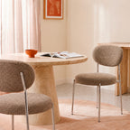 Kyoto - Lot de 2 chaises en tissu pieds chrome - Bronze - 1