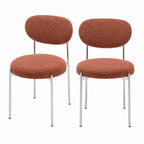 Kyoto - Lot de 2 chaises en tissu pieds chrome - Rouille - 2